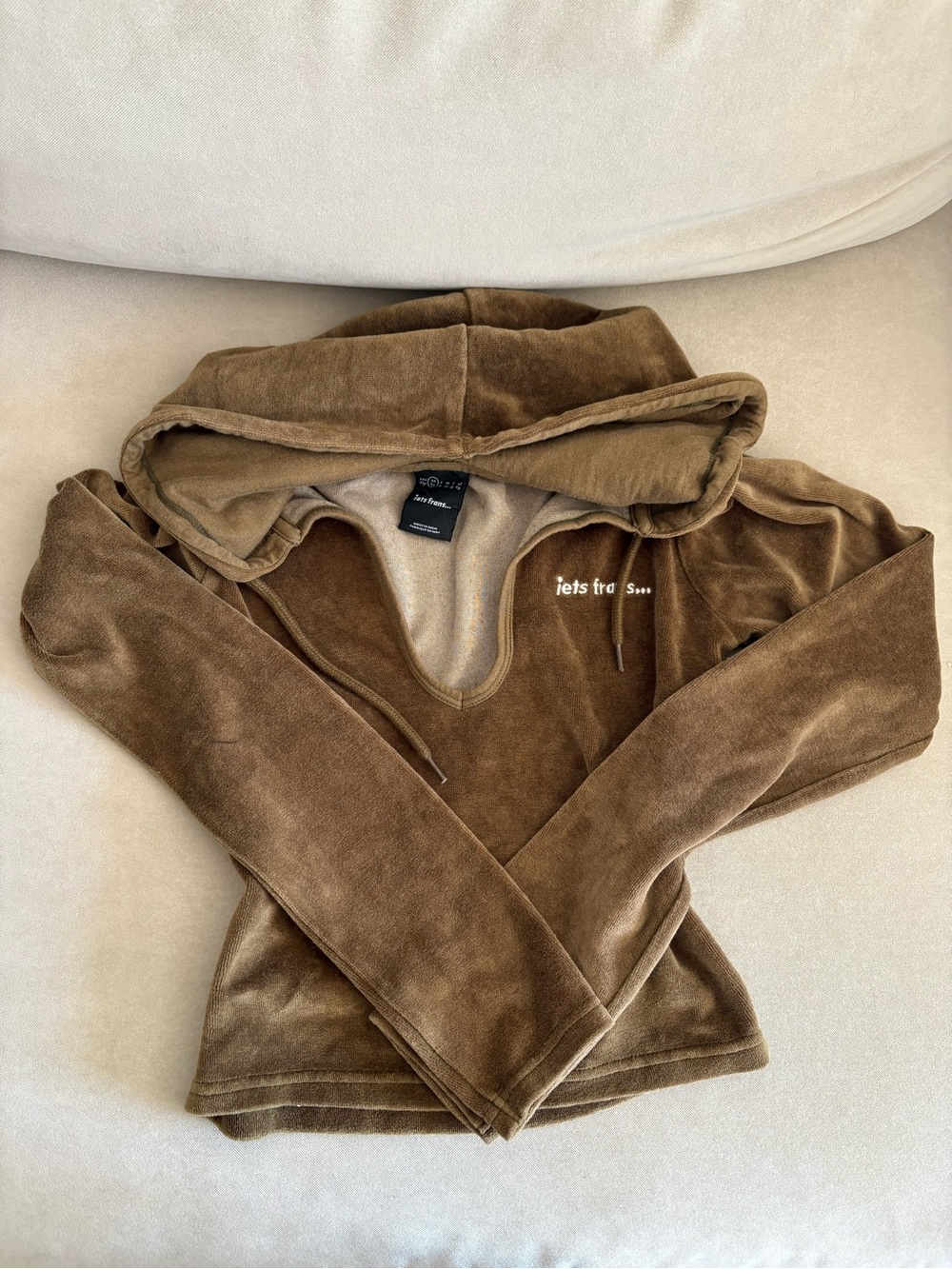 Iets Frans Velour Hooded Pullover Top